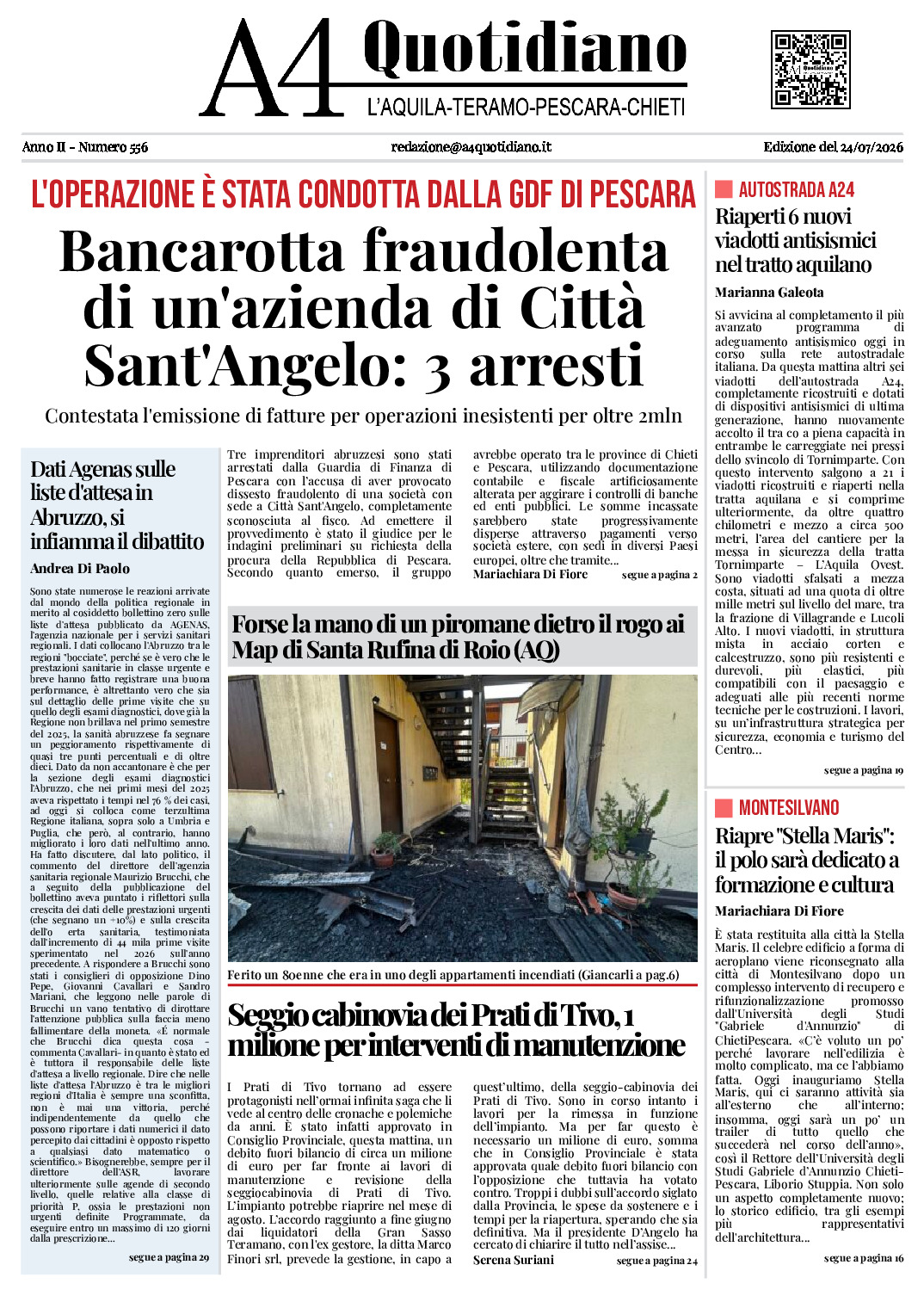 ANNO II - NUMERO 556 - Edizione del 24/07/2026