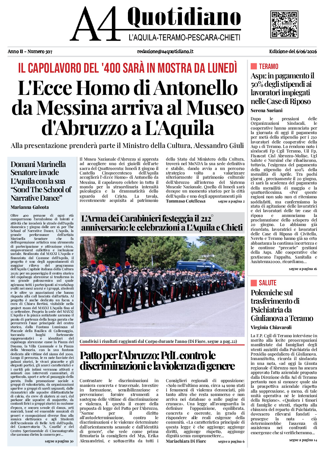 ANNO II - NUMERO 507 - Edizione del 6/06/2026
