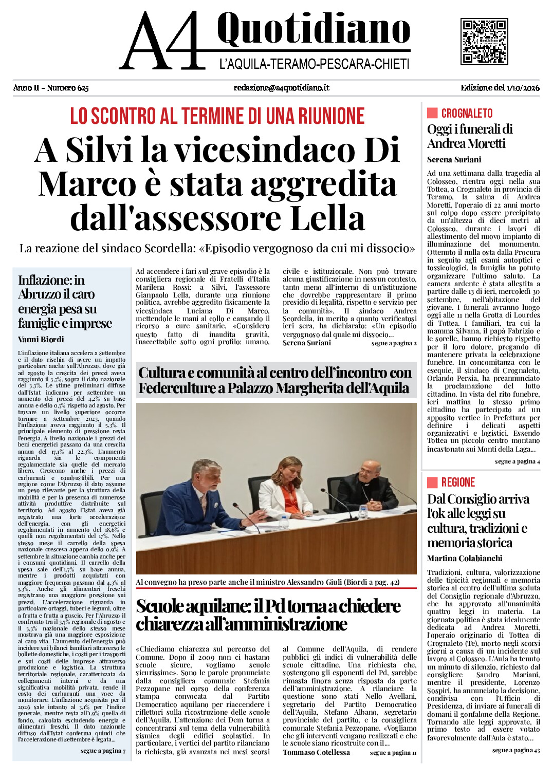 ANNO II - NUMERO 625 - Edizione del 1/10/2026