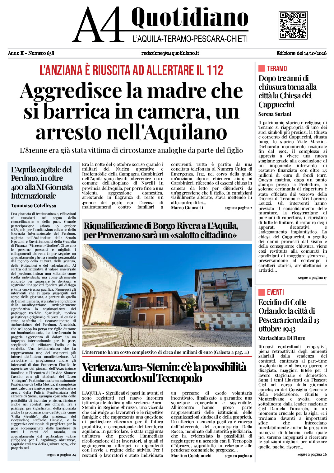 ANNO II - NUMERO 638 - Edizione del 14/10/2026