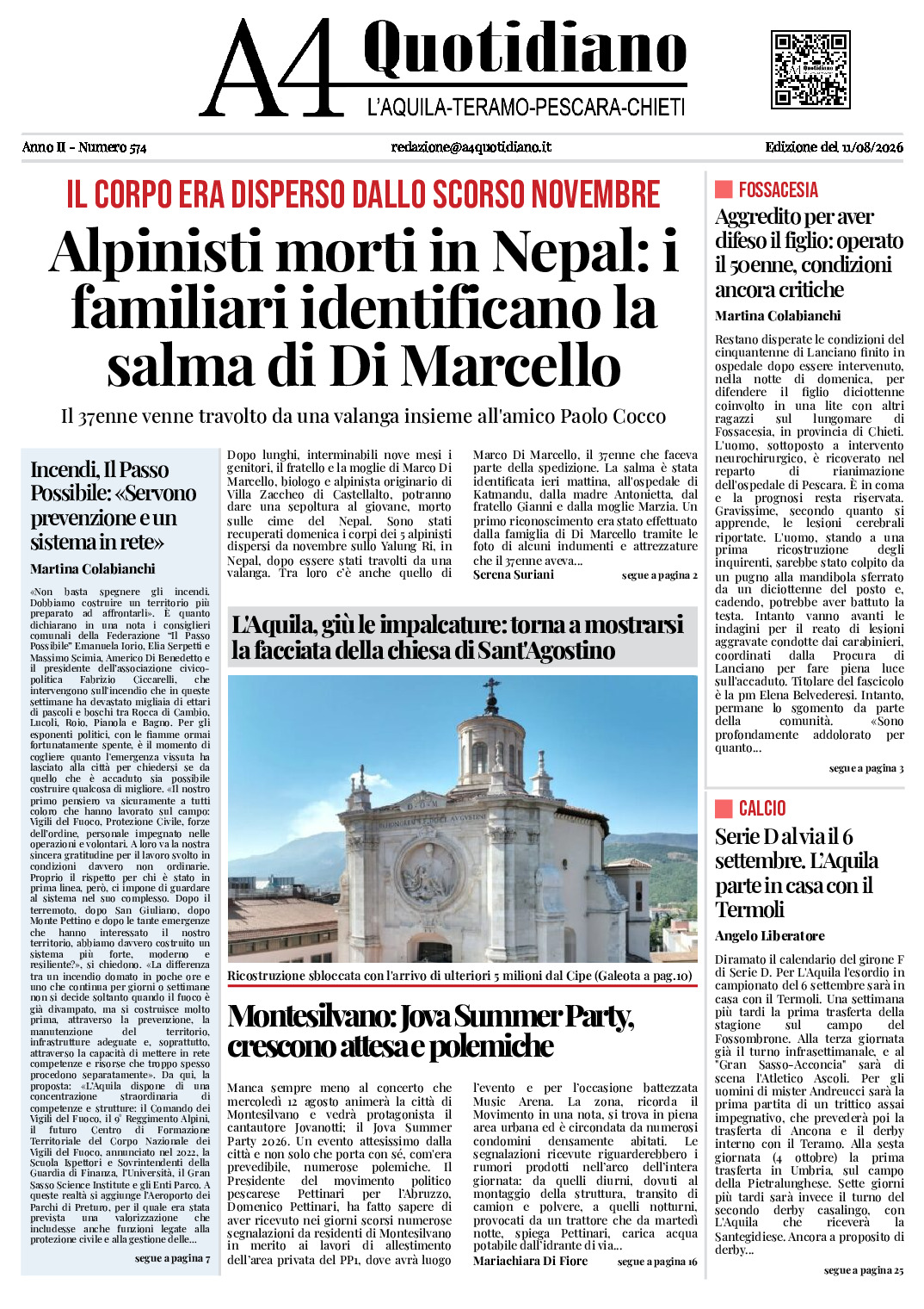 ANNO II - NUMERO 574 - Edizione del 11/08/2026