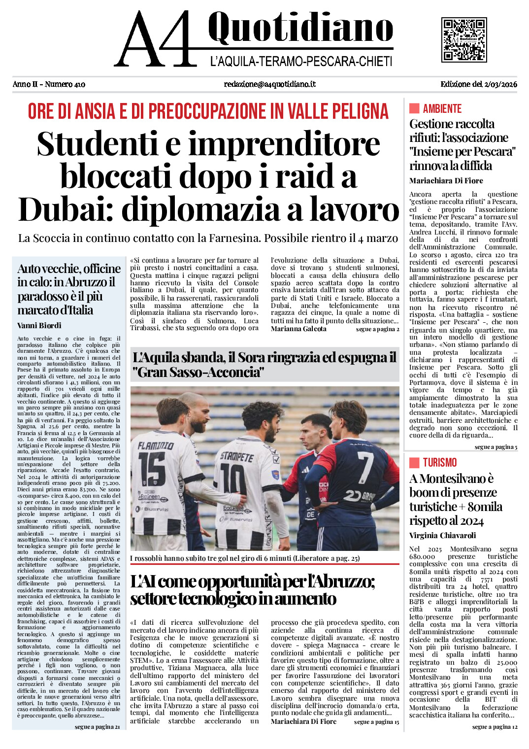 ANNO II - NUMERO 410 - Edizione del 2/03/2026
