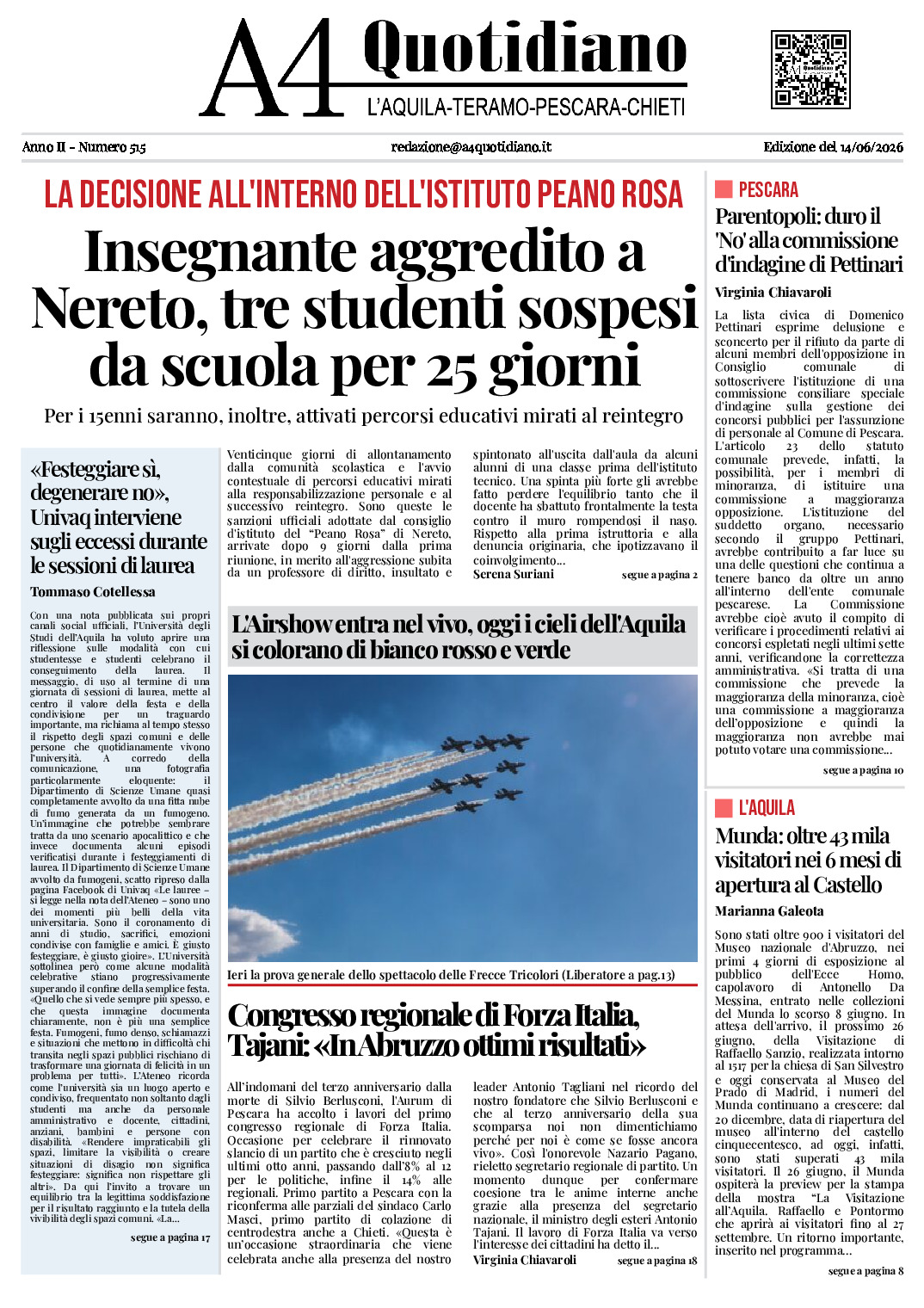 ANNO II - NUMERO 515 - Edizione del 14/06/2026