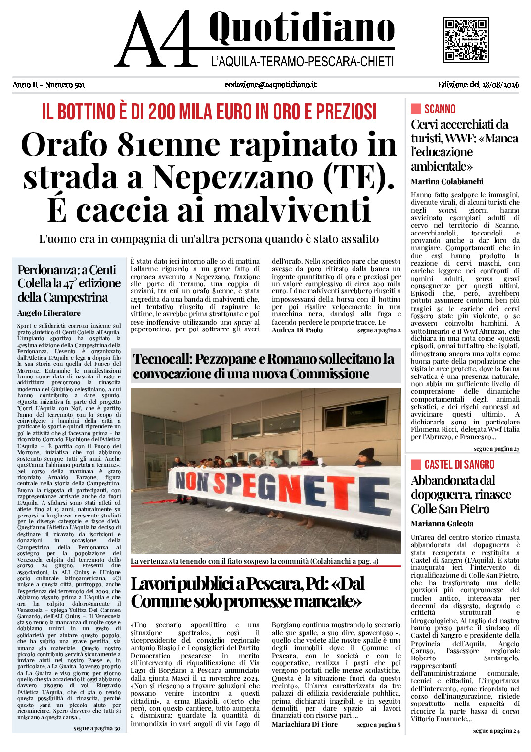 ANNO II - NUMERO 591 - Edizione del 28/08/2026