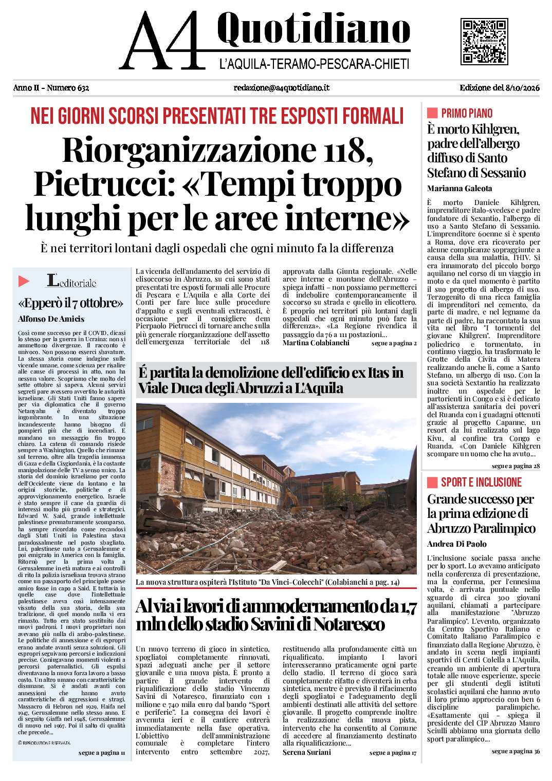 ANNO II - NUMERO 632 - Edizione del 8/10/2026