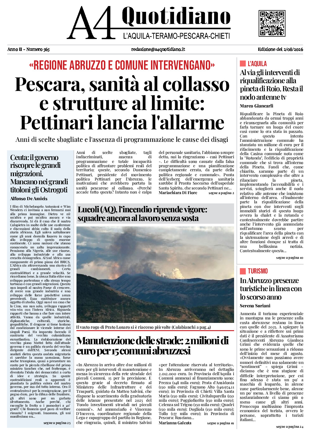 ANNO II - NUMERO 565 - Edizione del 2/08/2026