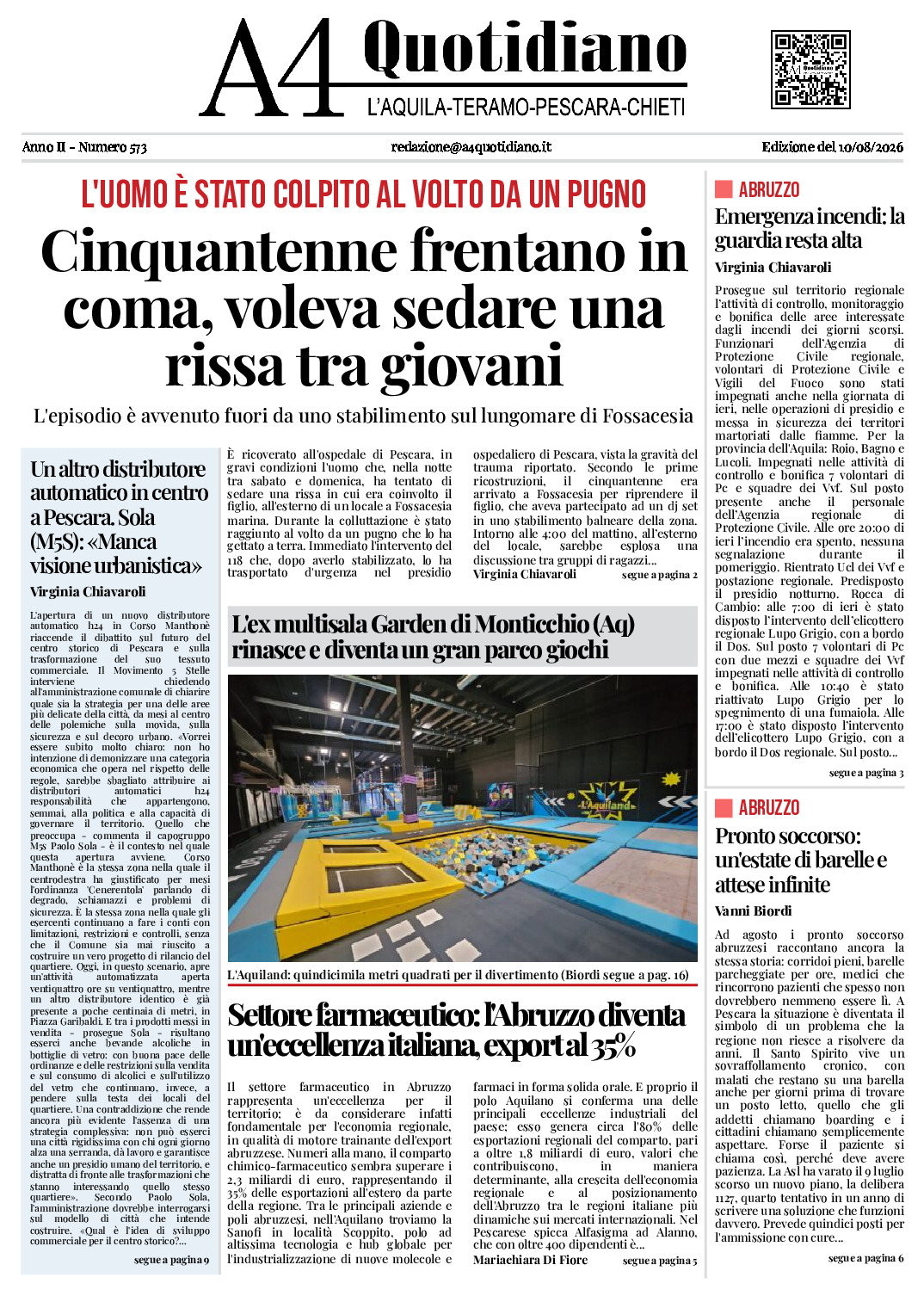 ANNO II - NUMERO 573 - Edizione del 10/08/2026
