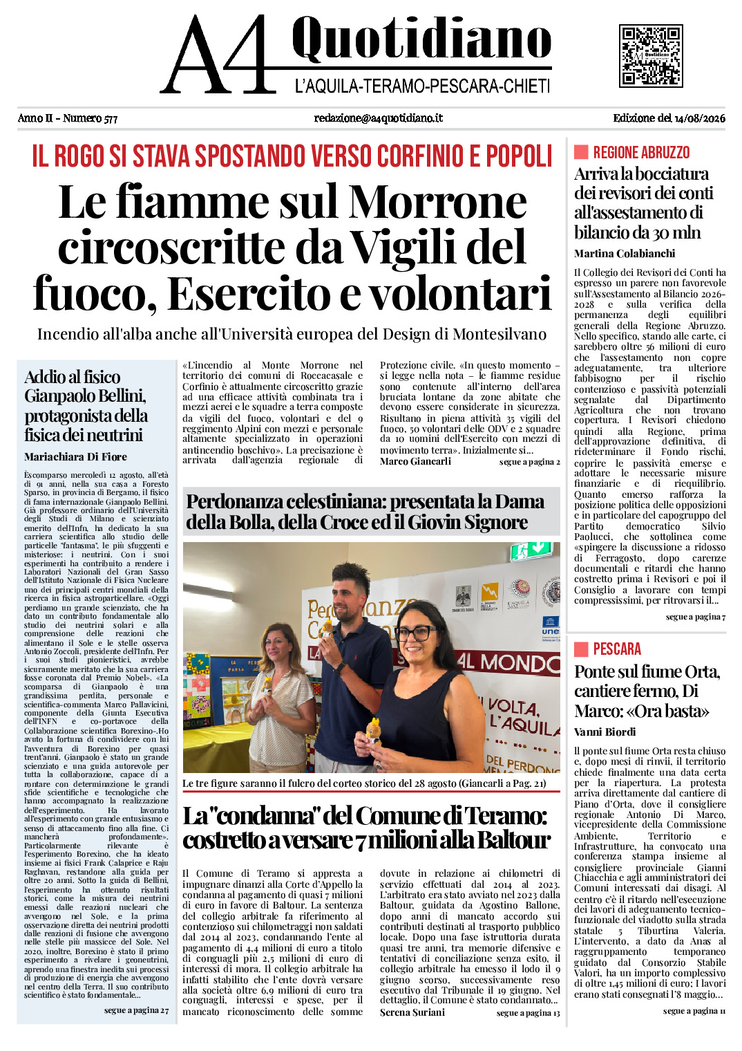 ANNO II - NUMERO 577 - Edizione del 14/08/2026