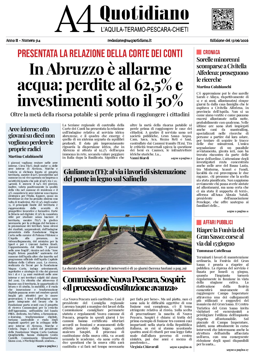 ANNO II - NUMERO 514 - Edizione del 13/06/2026
