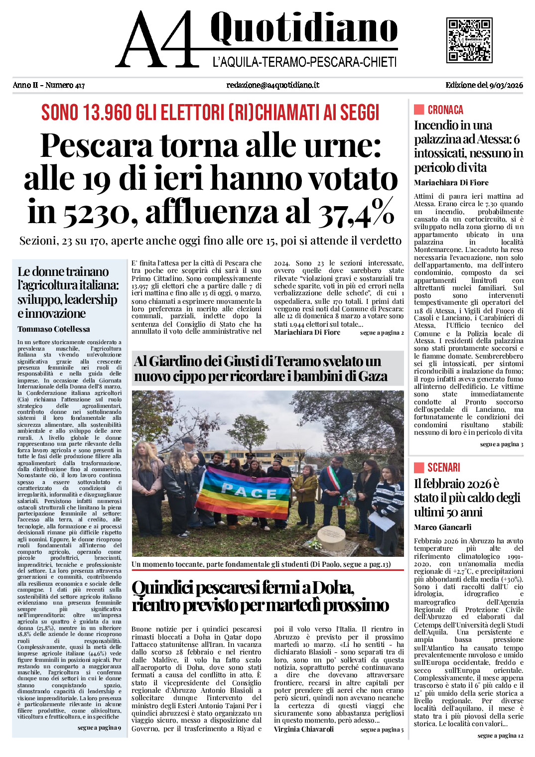 ANNO II - NUMERO 417 - Edizione del 9/03/2026