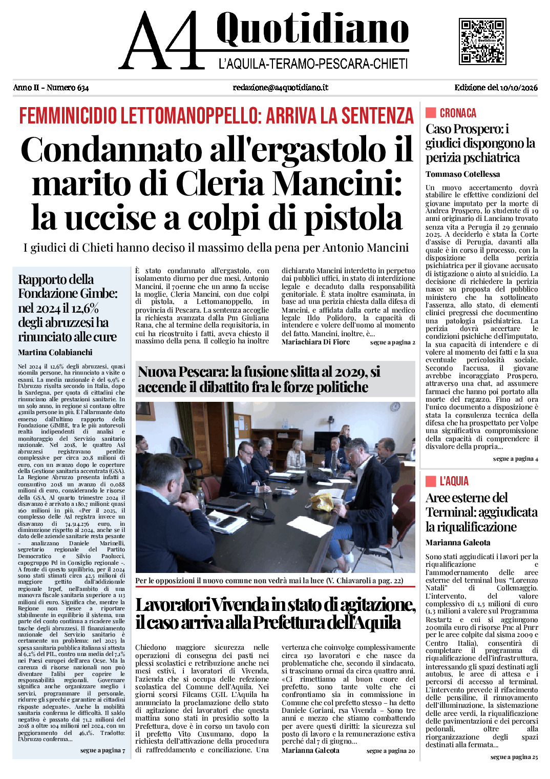 ANNO II - NUMERO 634 - Edizione del 10/10/2026