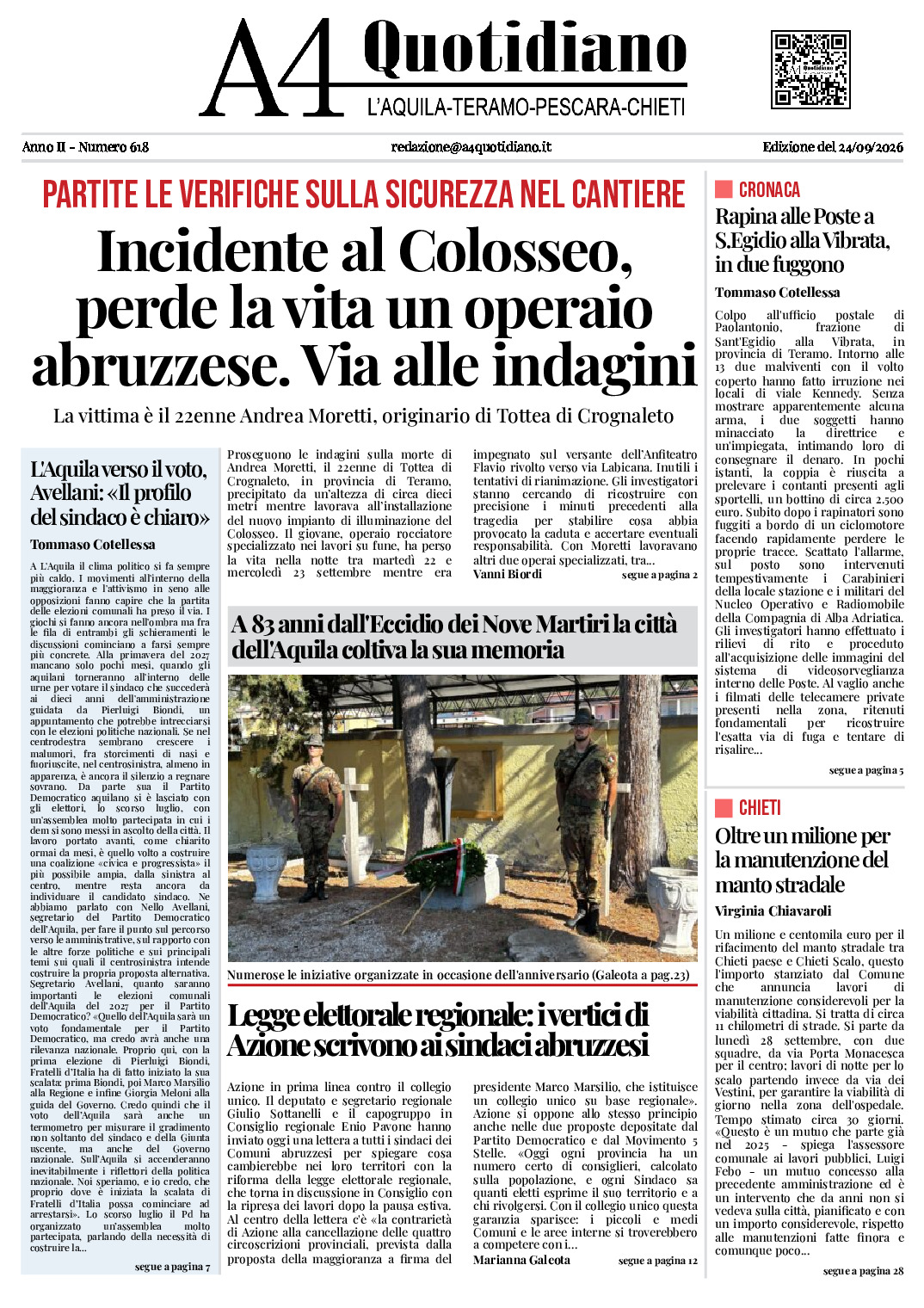 ANNO II - NUMERO 618 - Edizione del 24/09/2026