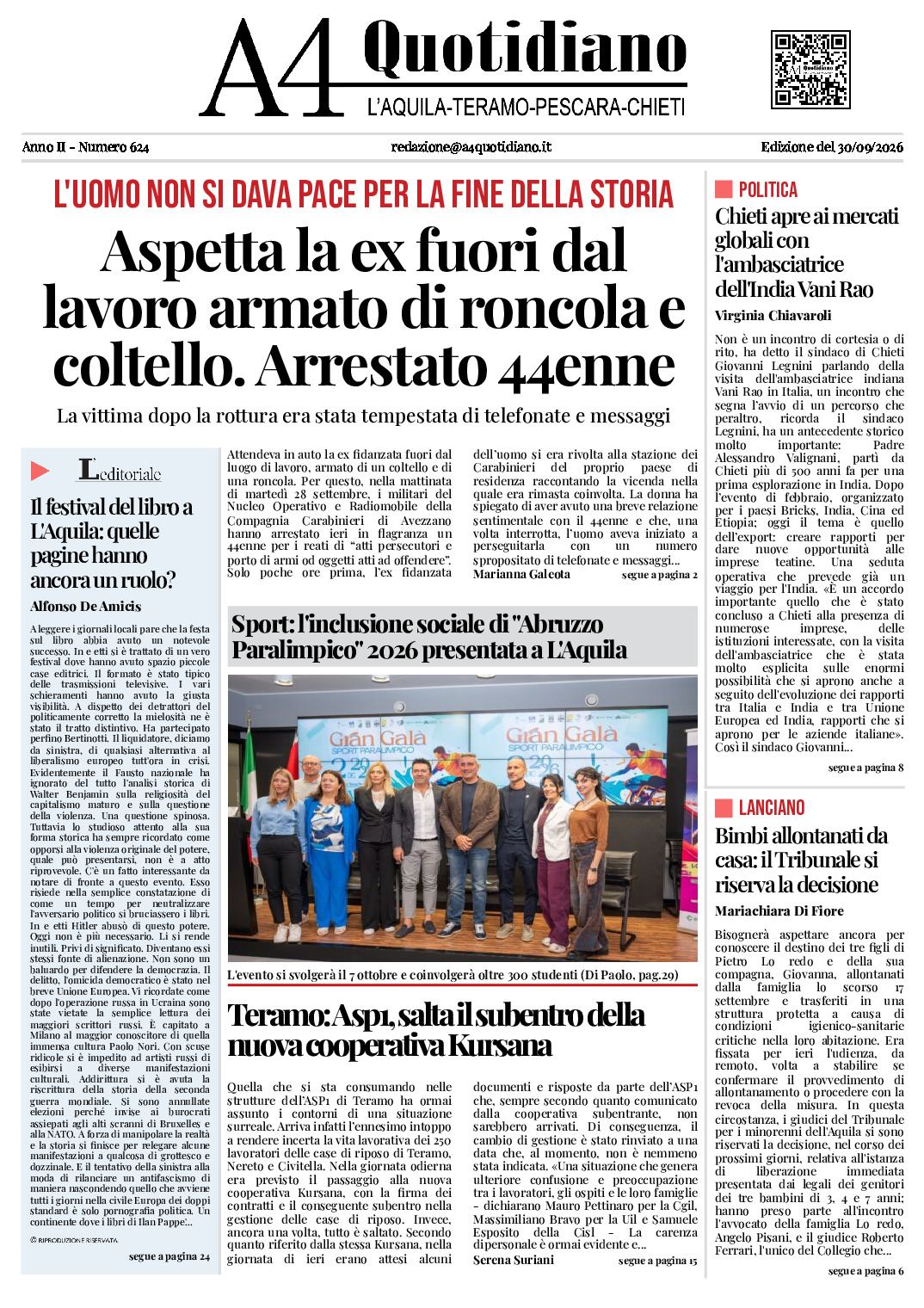 ANNO II - NUMERO 624 - Edizione del 30/09/2026