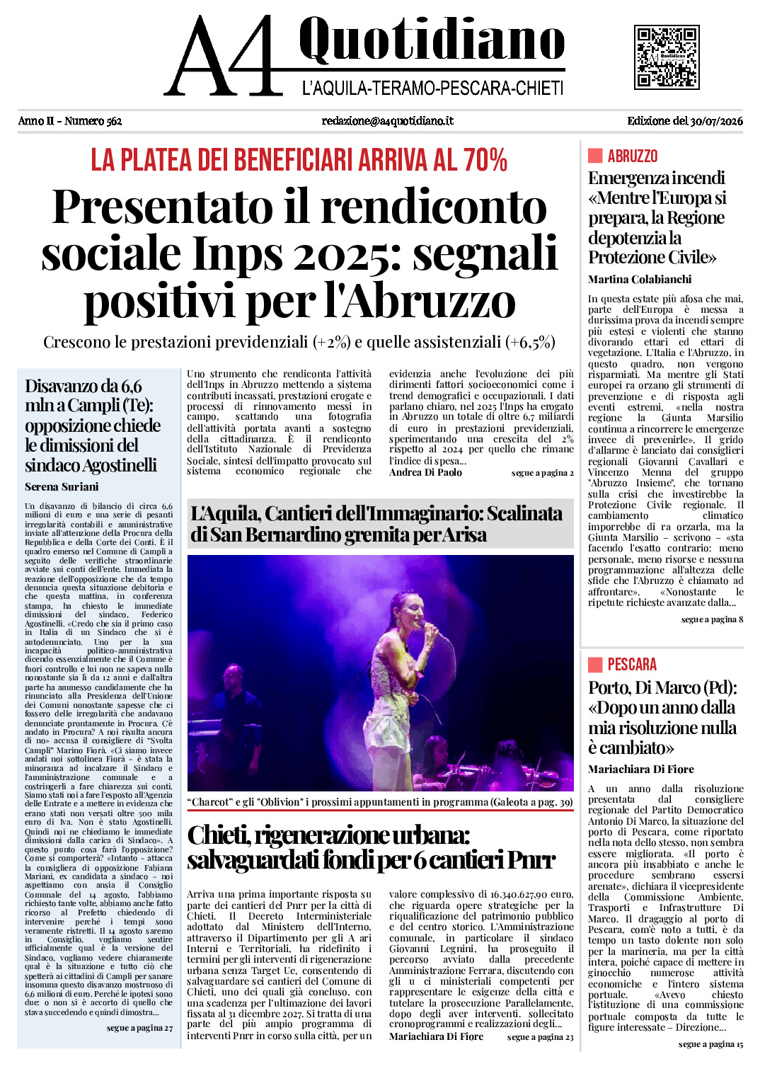 ANNO II - NUMERO 562 - Edizione del 30/07/2026
