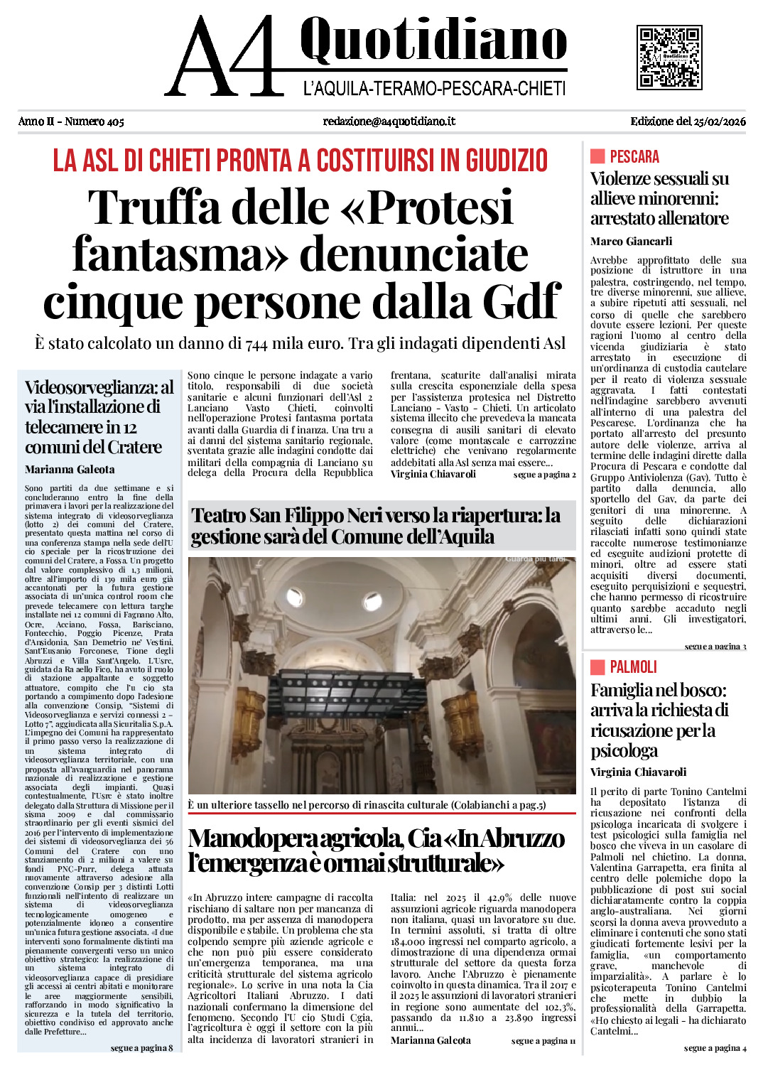 ANNO II - NUMERO 405 - Edizione del 25/02/2026