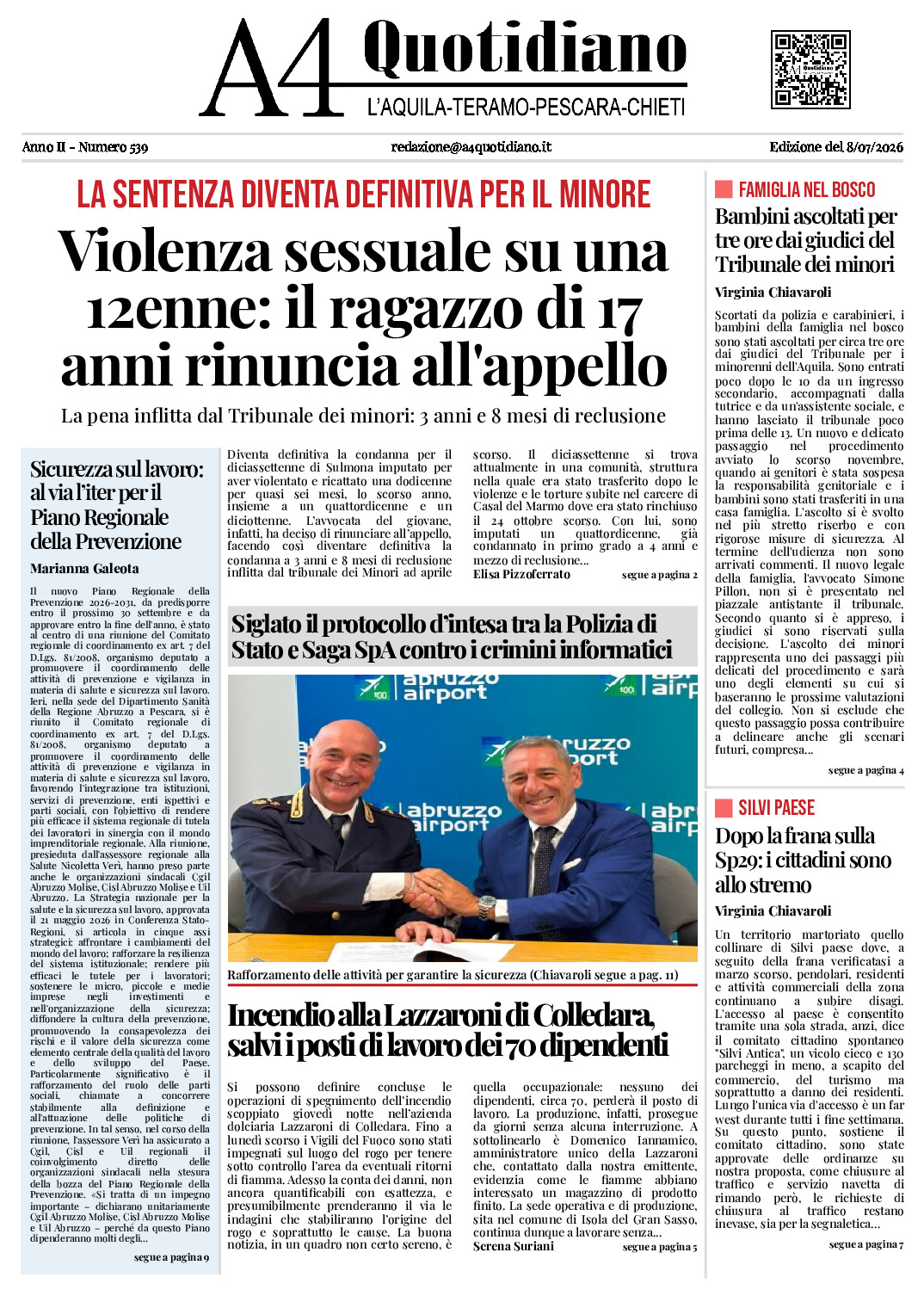 ANNO II - NUMERO 539 - Edizione del 8/07/2026