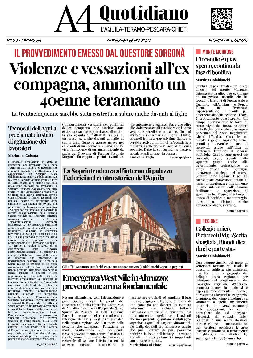 ANNO II - NUMERO 590 - Edizione del 27/08/2026