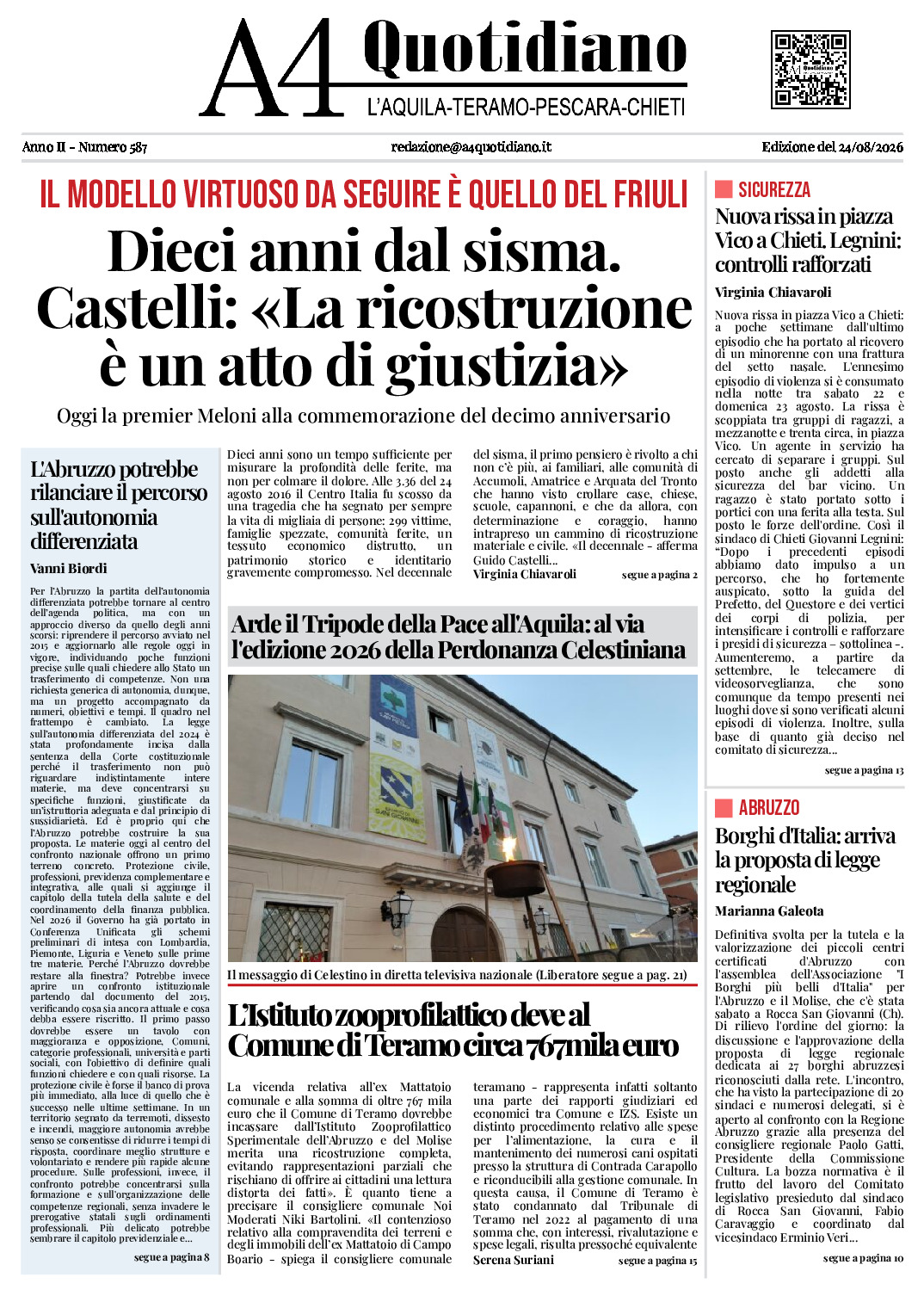 ANNO II - NUMERO 587 - Edizione del 24/08/2026