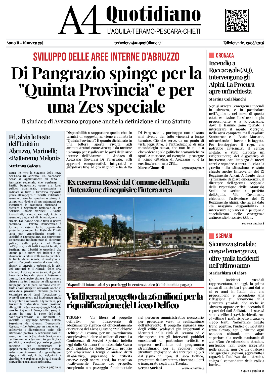 ANNO II - NUMERO 576 - Edizione del 13/08/2026