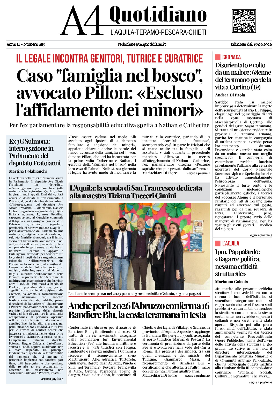 ANNO II - NUMERO 485 - Edizione del 15/05/2026