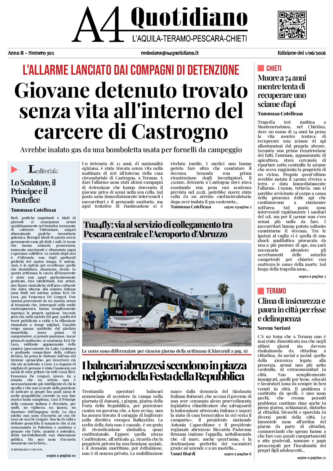 ANNO II - NUMERO 502 - Edizione del 1/06/2026