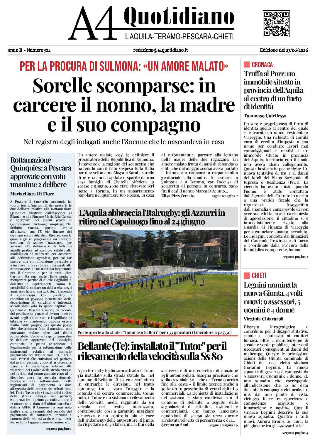 ANNO II - NUMERO 524 - Edizione del 23/06/2026
