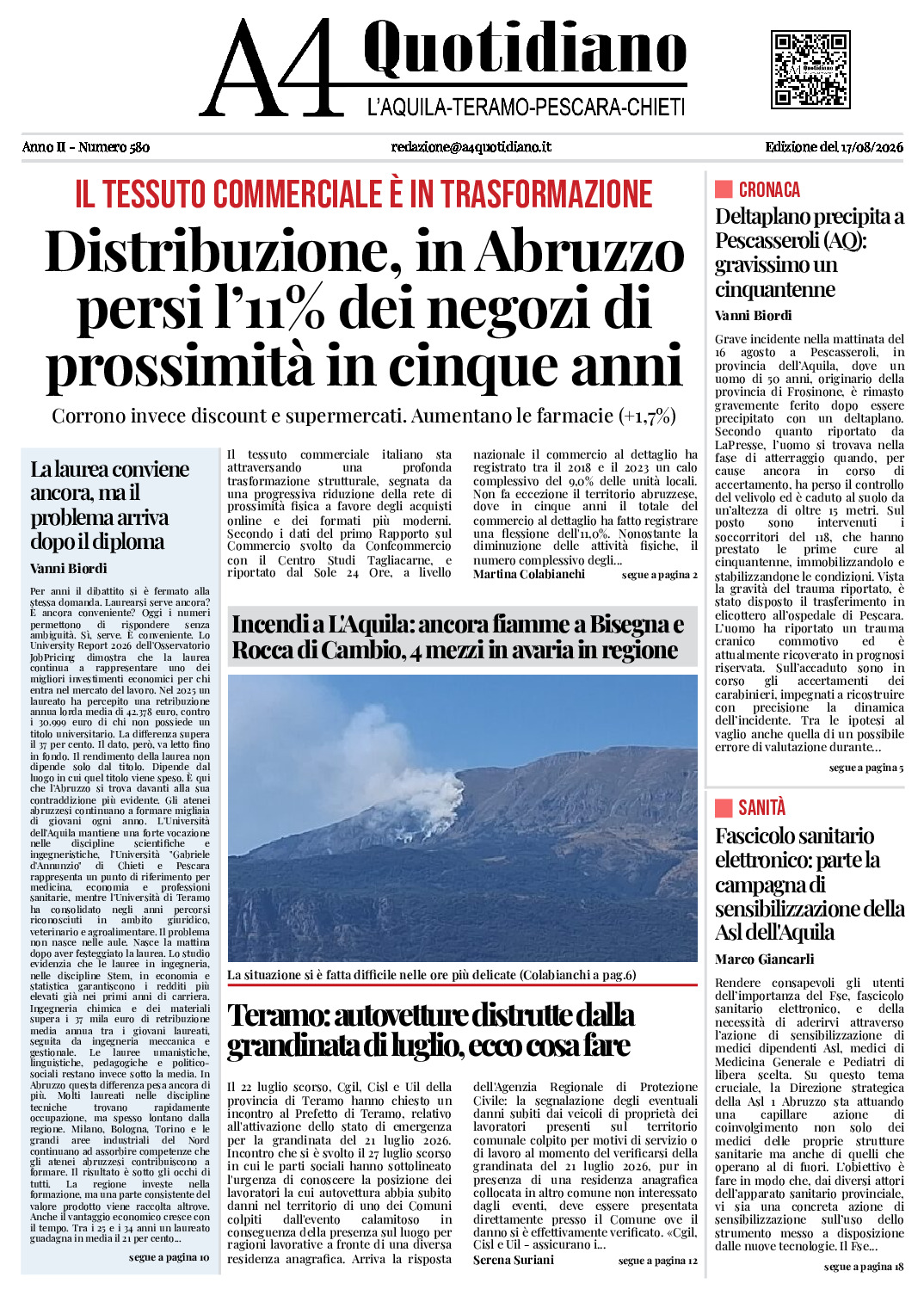 ANNO II - NUMERO 580 - Edizione del 17/08/2026