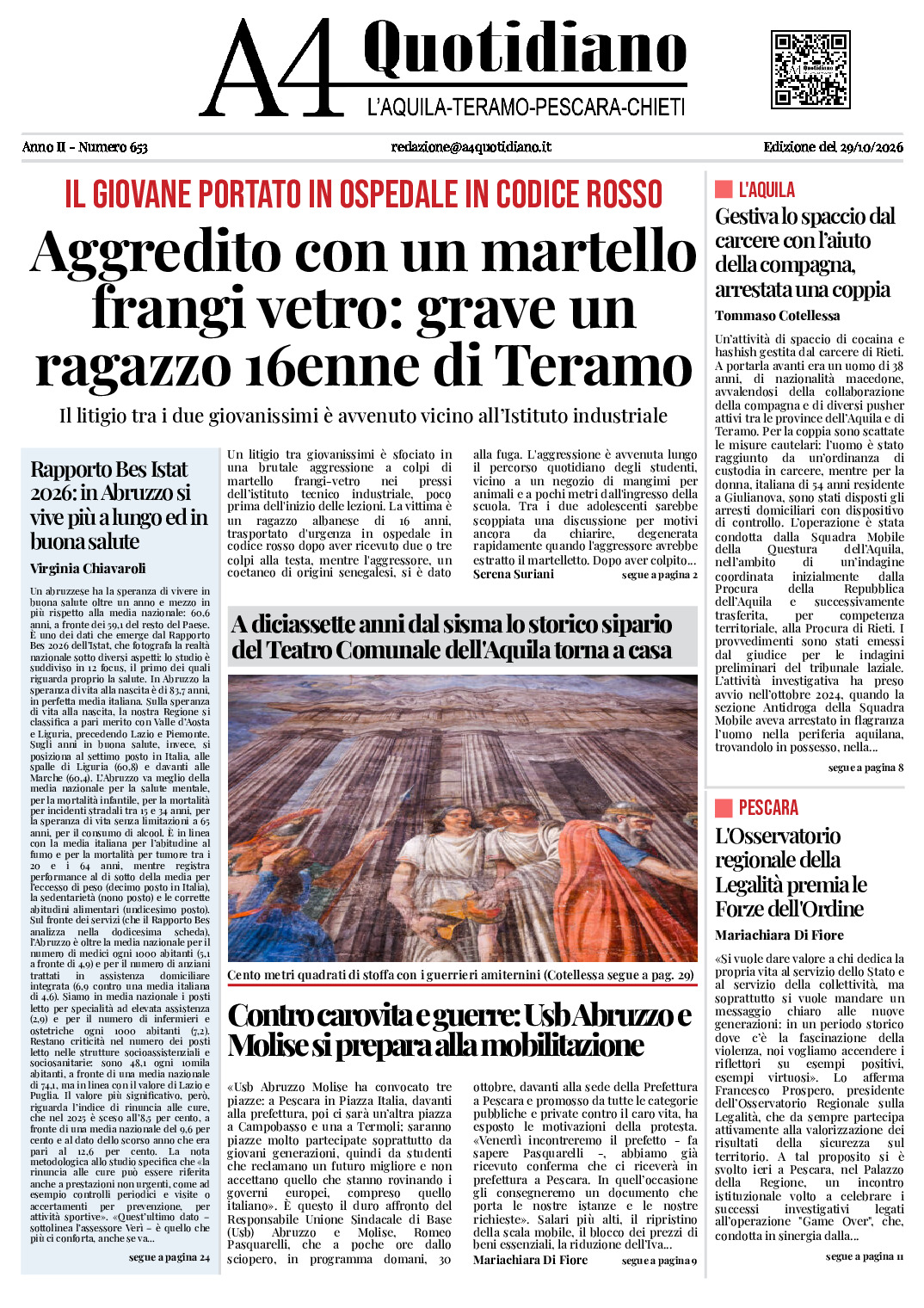 ANNO II - NUMERO 653 - Edizione del 29/10/2026