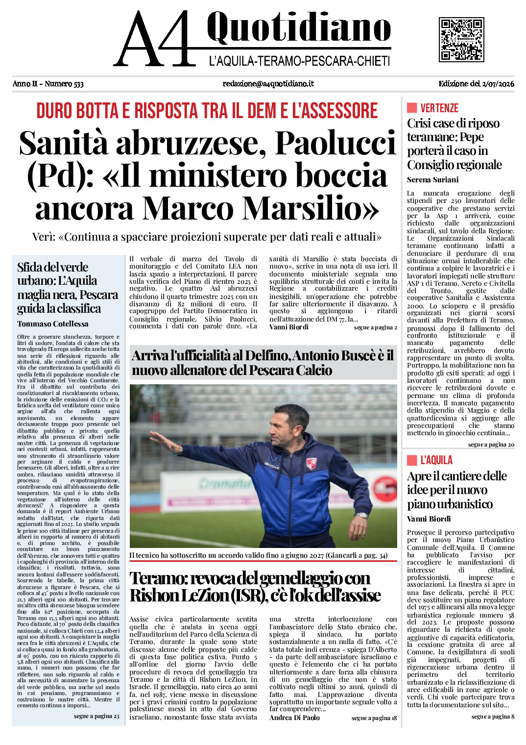 ANNO II - NUMERO 533 - Edizione del 2/07/2026