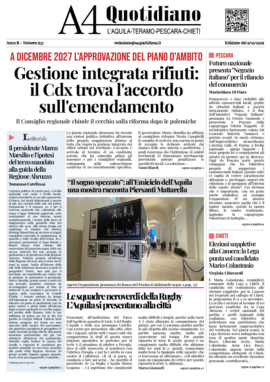 ANNO II - NUMERO 633 - Edizione del 9/10/2026
