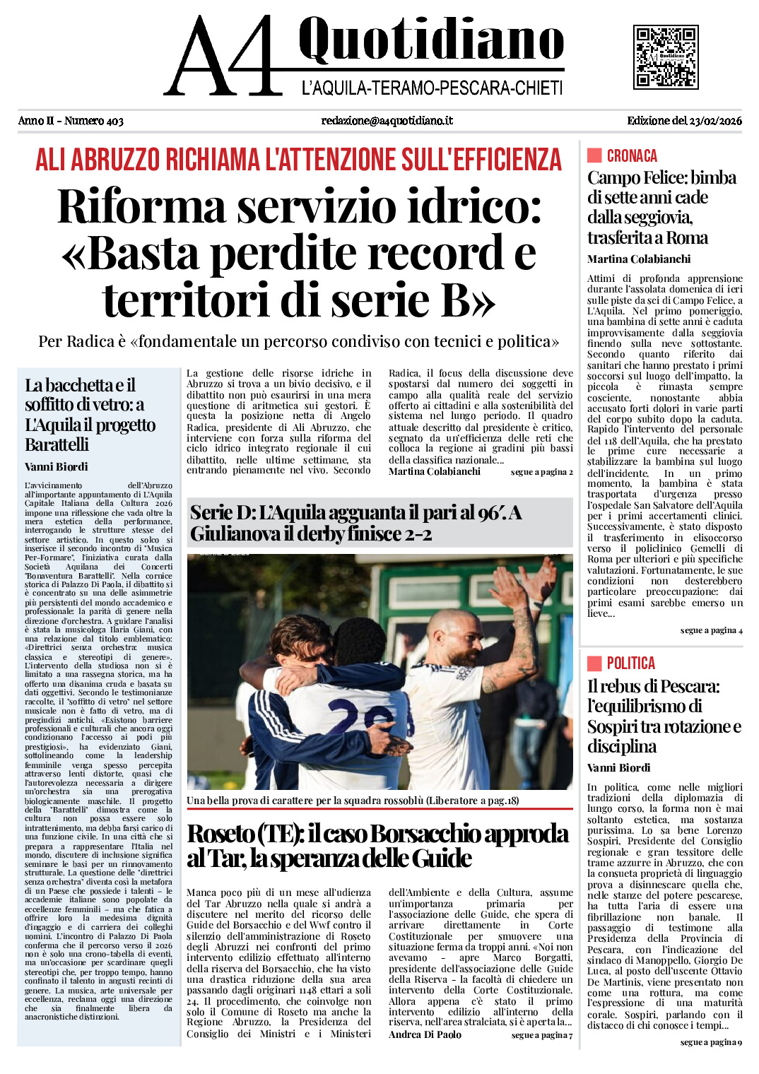 ANNO II - NUMERO 403 - Edizione del 23/02/2026