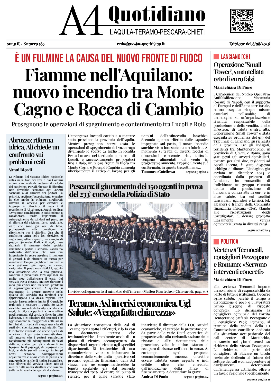 ANNO II - NUMERO 569 - Edizione del 6/08/2026
