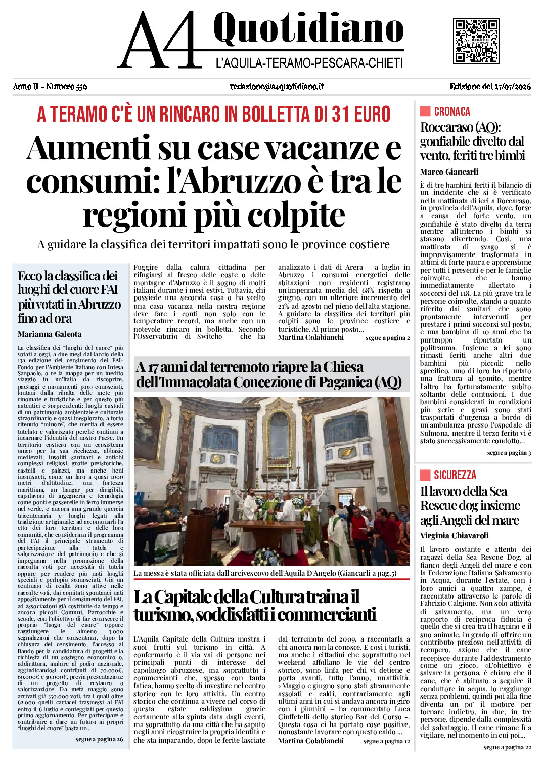 ANNO II - NUMERO 559 - Edizione del 27/07/2026