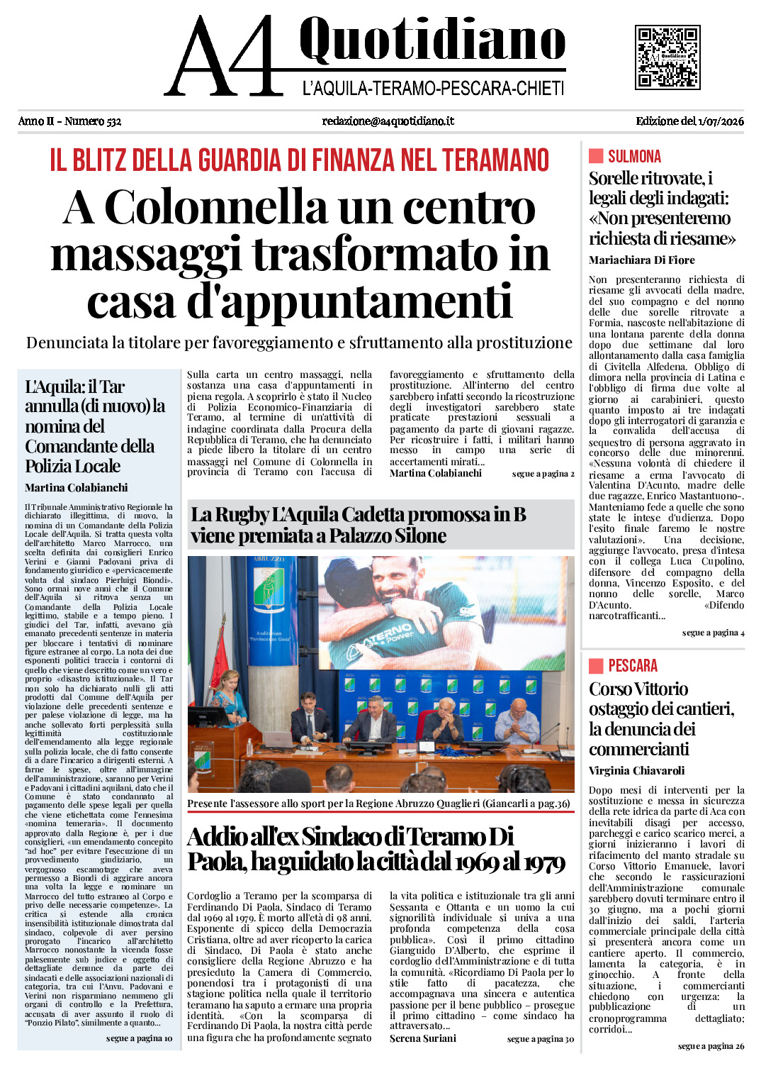 ANNO II - NUMERO 532 - Edizione del 1/07/2026