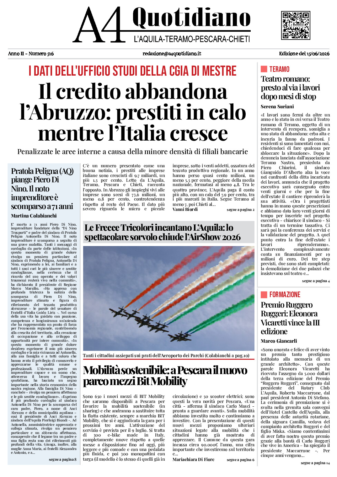 ANNO II - NUMERO 516 - Edizione del 15/06/2026