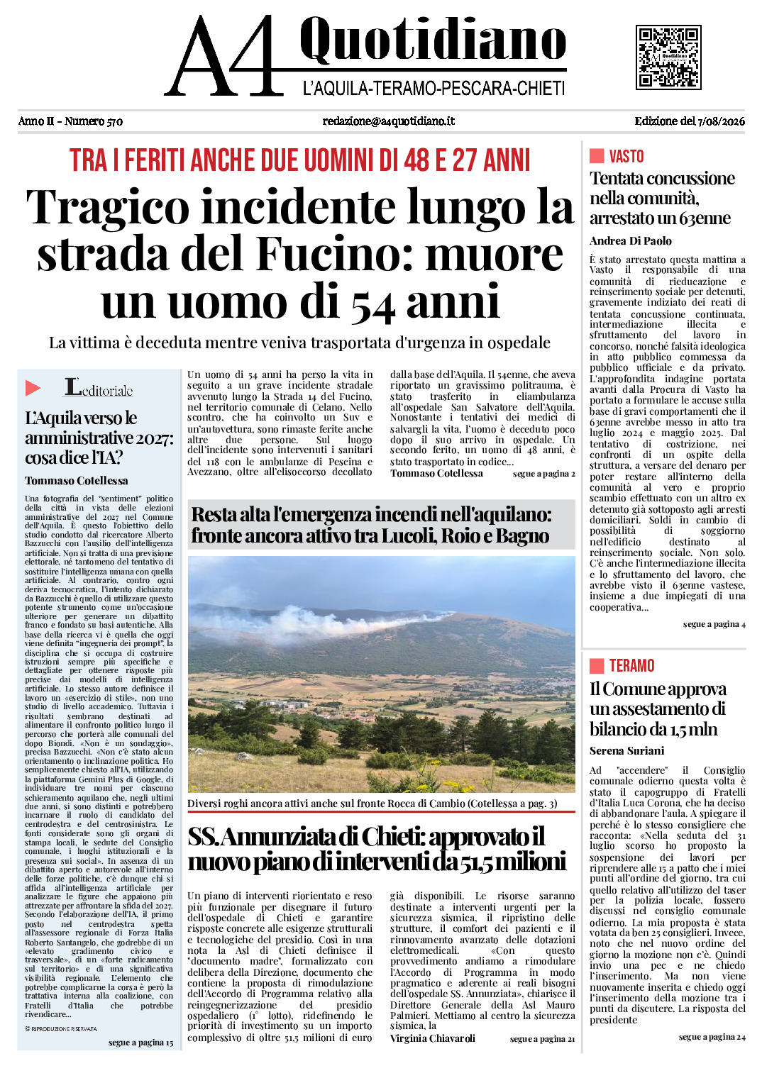 ANNO II - NUMERO 570 - Edizione del 7/08/2026