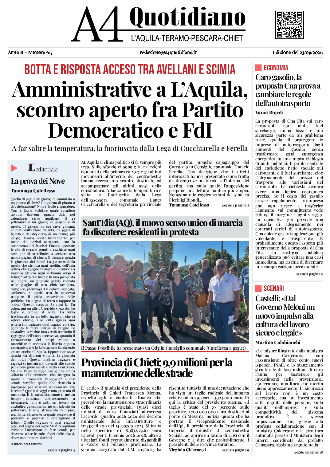 ANNO II - NUMERO 617 - Edizione del 23/09/2026