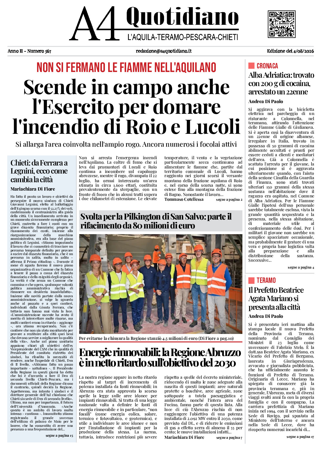 ANNO II - NUMERO 567 - Edizione del 4/08/2026